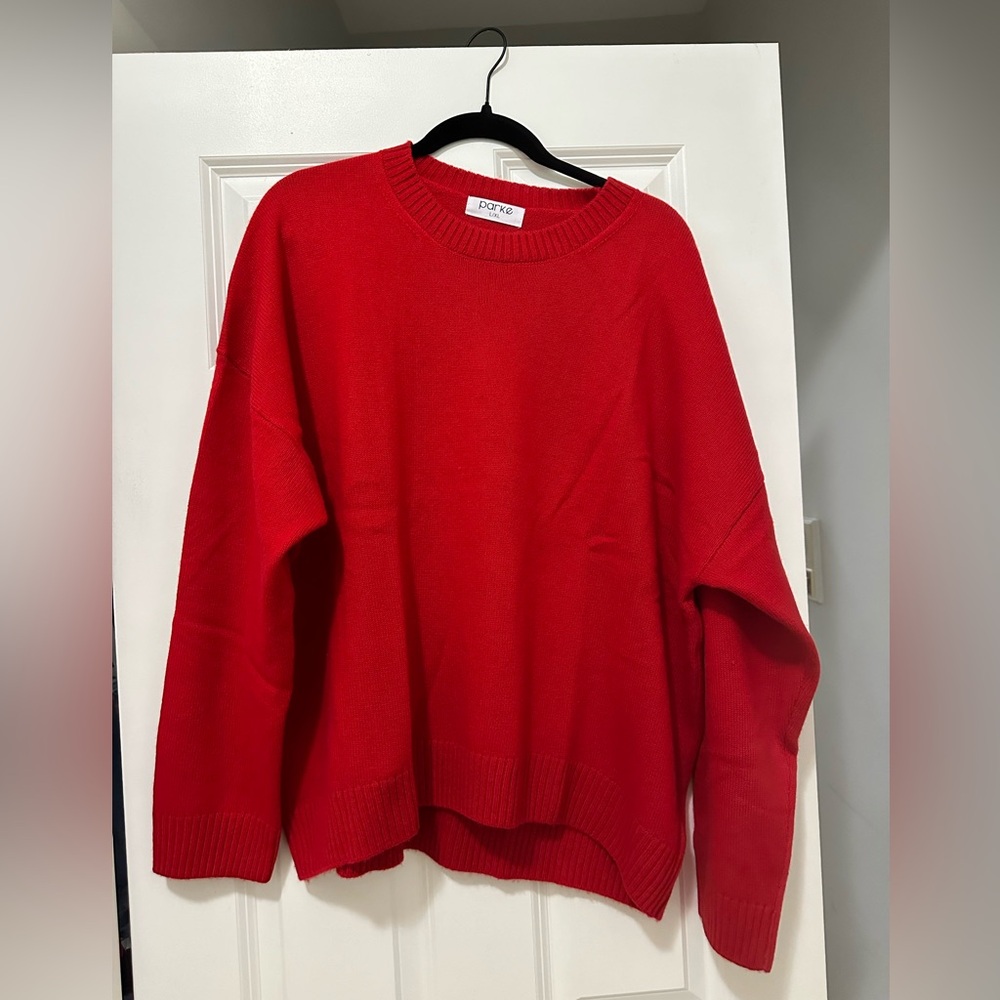 Parke Cashmere Sweater, color red